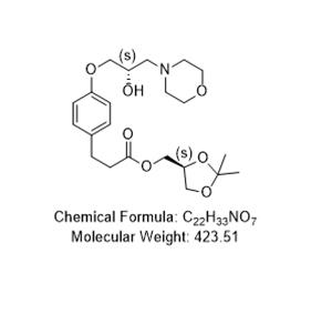 ((S)-2,2- 二甲基 -1,3- 二氧戊環(huán)-4-基)甲基3-(4-((S)-2-羥基-3-嗎啉代丙氧基)苯基)丙酸酯,((S)-2,2-dimethyl-1,3-dioxanecyclo-4-yl)methyl3-(4-((S)-2-hydroxy-3-morpholinopropoxy)phenyl)propionate).