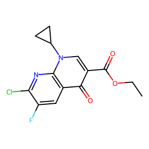 7-氯-1-環(huán)丙基-6-氟-4-氧代-1,4-二氫-1,8-萘啶-3-羧酸乙酯,ethyl 7-chloro-1-cyclopropyl-6-fluoro-4-oxo-1,4-dihydro-1,8-naphthyridine-3-carboxylate