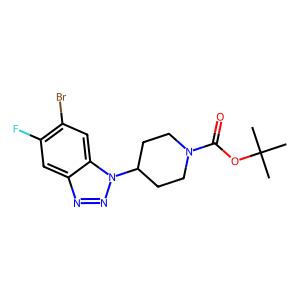 tert-butyl 4-(6-bromo-5-fluoro-1H-1,2,3-benzotriazol-1-yl)piperidine-1-carboxylate,tert-butyl 4-(6-bromo-5-fluoro-1H-1,2,3-benzotriazol-1-yl)piperidine-1-carboxylate