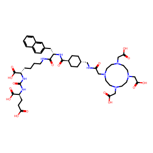 (2S)-2-({[(1S)-1-羧基-5-[(2S)-3-(萘-2-基)-2-{[(1S,4S)-4-[(2-(4,7,10-三(羧甲基)-1,4,7,10-四氮雜環(huán)十二烷-1-基)乙酰氨基)甲基]環(huán)己基]甲酰胺基}丙酰胺基]戊基]氨基甲酰基}氨基)戊二酸,(2S)-2-({[(1S)-1-carboxy-5-[(2S)-3-(naphthalen-2-yl)-2-{[(1s,4s)-4-[(2-(4,7,10-tris(carboxymethyl)-1,4,7,10-tetraazacyclododecan-1-yl)acetamido)methyl]cyclohexyl]formamido}propanamido]pentyl]carbamoyl}amino)pentanedioic acid