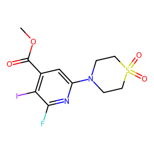 6-(1,1-二氧代-1λ^6-硫代吗啉-4-基)-2-氟-3-碘吡啶-4-羧酸甲酯,methyl 6-(1,1-dioxo-1λ^6-thiomorpholin-4-yl)-2-fluoro-3-iodopyridine-4-carboxylate