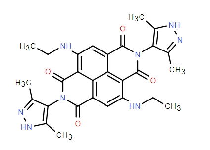 2,7-bis(3,5-dimethyl-1H-pyrazol-4-yl)-4,9-bis(ethylamino)benzo[lmn][3,8]phenanthroline-1,3,6,8(2H,7H)-tetraone