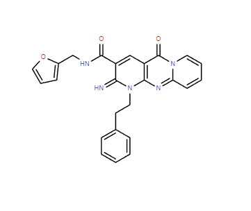 WAY-322757,N-(furan-2-ylmethyl)-2-imino-5-oxo-1-(2-phenylethyl)dipyrido[1,2-d:3',4'-f]pyrimidine-3-carboxamide