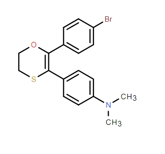 4-[2-(4-Bromophenyl)-5,6-dihydro-1,4-oxathiin-3-yl]-N,N-dimethylbenzenamine,4-[2-(4-Bromophenyl)-5,6-dihydro-1,4-oxathiin-3-yl]-N,N-dimethylbenzenamine