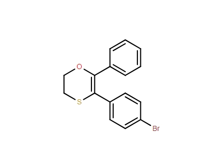 1,4-Oxathiin, 3-(4-bromophenyl)-5,6-dihydro-2-phenyl-,1,4-Oxathiin, 3-(4-bromophenyl)-5,6-dihydro-2-phenyl-