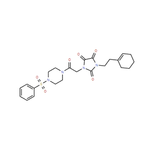 2,4,5-Imidazolidinetrione, 1-[2-(1-cyclohexen-1-yl)ethyl]-3-[2-oxo-2-[4-(phenylsulfonyl)-1-piperazinyl]ethyl]-