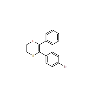 1,4-Oxathiin, 3-(4-bromophenyl)-5,6-dihydro-2-phenyl-