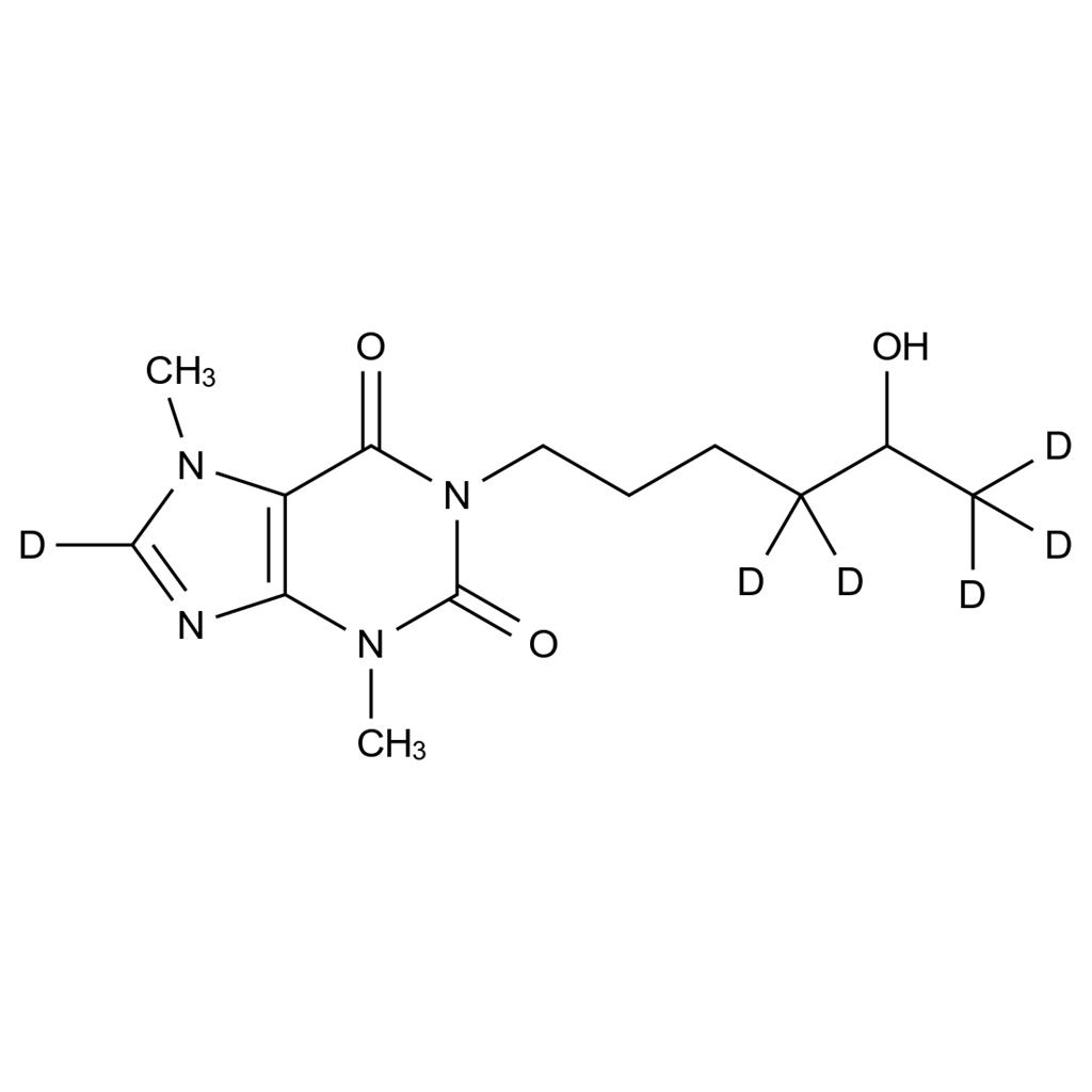 羥基己酮可可堿-d6（rac-利索茶堿-d6）,Hydroxy Pentoxifylline-d6 (rac-Lisofyllined6)