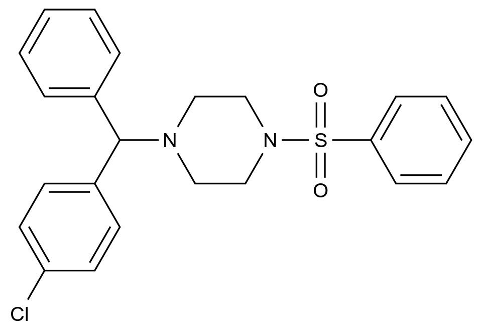 1-[(4-chlorophenyl)phenylmethyl]-4-[(phenyl)sulfonyl] piperazine