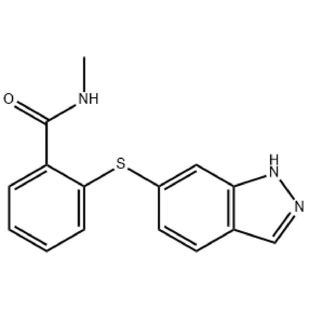 2-(1H-吲唑-6-基硫代)-N-甲基苯甲酰胺,2-(1H-indazol-6-ylthio)-N-methyl- Benzamide