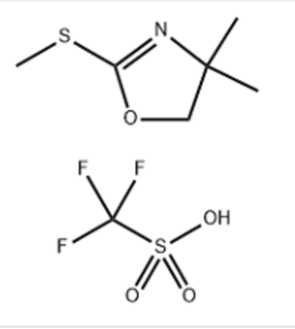 1,1,1-三氟-甲磺酸化合物与 4,5-二氢-4,4-二甲基-2-(甲硫基)恶唑 (1:1),Methanesulfonic acid, 1,1,1-trifluoro-, compd. with 4,5-dihydro-4,4-dimethyl-2-(methylthio)oxazole (1:1)