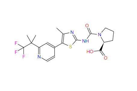 阿培利司羧酸雜質(zhì),L-Proline, 1-[[[4-methyl-5-[2-(2,2,2-trifluoro-1,1-dimethylethyl)-4-pyridinyl]-2-thiazolyl] amino]carbonyl]-