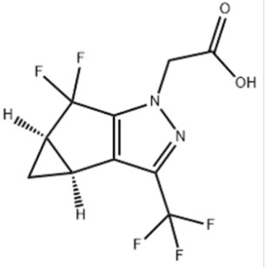 2-((3BS,4AR)-5,5-二氟-3-(三氟甲基)-3B,4,4A,5-四氢-1H-环丙烯并[3,4]环戊二烯并[1,2-C]吡唑-1-基)乙酸,2-((3bS,4aR)-5,5-difluoro-3-(trifluoromethyl)-3b,4,4a,5-tetrahydro-1H-cyclopropa[3,4]cyclopenta[1,2-c]pyrazol-1-yl)acetic acid