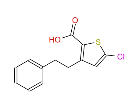 5-氯-3-苯乙基噻吩-2-羧酸,5-Chloro-3-phenethylthiophene-2-carboxylic acid