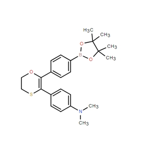 Benzenamine, 4-[5,6-dihydro-2-[4-(4,4,5,5-tetramethyl-1,3,2-dioxaborolan-2-yl)phenyl]-1,4-oxathiin-3-yl]-N,N-dimethyl-,Benzenamine, 4-[5,6-dihydro-2-[4-(4,4,5,5-tetramethyl-1,3,2-dioxaborolan-2-yl)phenyl]-1,4-oxathiin-3-yl]-N,N-dimethyl-