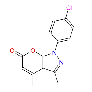 1-(4-氯苯基)-3,4-二甲基吡喃[2,3-C]吡唑-6(1H)-酮,1-(4-chlorophenyl)-3,4-dimethyl-Pyrano[2,3-c]pyrazol-6(1H)-one