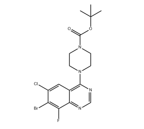 4-(7-溴-6-氯-8-氟喹唑啉-4-基)哌嗪-1-羧酸叔丁酯,tert-butyl 4-(7-bromo-6-chloro-8-fluoroquinazolin-4-yl)piperazine-1-carboxylate