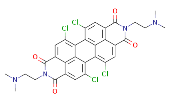 四氯苝酐-N,N-二甲基丙胺衍生物,5,6,12,13-tetrachloro-2,9-bis(2-(dimethylamino)ethyl)anthra[2,1,9-def:6,5,10-d'e'f']diisoquinoline-1,3,8,10(2H,9H)-tetraone