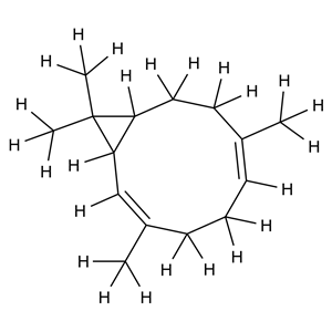 24703-35-3
Bicyclo(8.1.0)undeca-2,6-diene, 3,7,11,11-tetramethyl-, (1S-(1R*,2E,6E,10S*))-
Bicyclogermacrene
(+)-Bicyclogermacrene
Bicyclogermacren