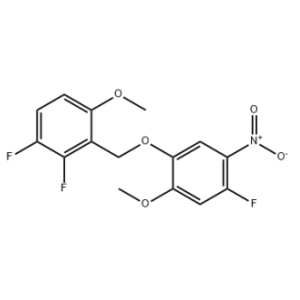 1,2-二氟-3-((4-氟-2-甲氧基-5-硝基苯氧基)甲基)-4-甲氧基苯,Benzene, 1,2-difluoro-3-[(4-fluoro-2-methoxy-5-nitrophenoxy)methyl]-4-methoxy-