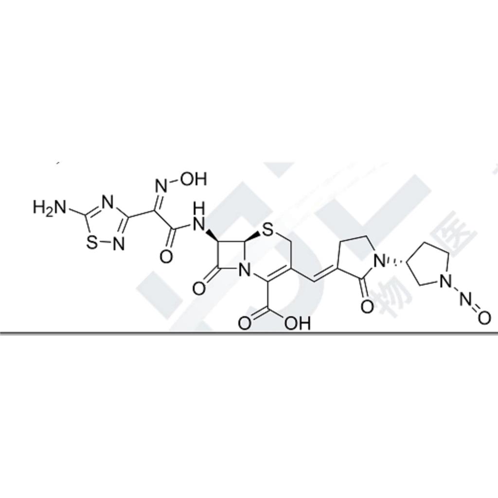 頭孢吡羅酯亞硝胺雜質(zhì) 4,(6R,7R)-7-((Z)-2-(5-amino-1,2,4-thiadiazol-3-yl)-2-(hydroxyimino)acetamido)-3-((E)- ((R)-1'-nitroso-2-oxo-[1,3'-bipyrrolidin]-3-ylidene)methyl)-8-oxo-5-thia-1- azabicyclo[4.2.0]oct-2-ene-2-carboxylic acid