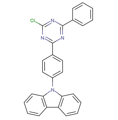 9-[4-(4-氯-6-苯基-1,3,5-三嗪-2-基)苯基]-9H-咔唑,9-(4-(4-chloro-6-phenyl-1,3,5-triazin-2-yl)phenyl)-9H-carbazole