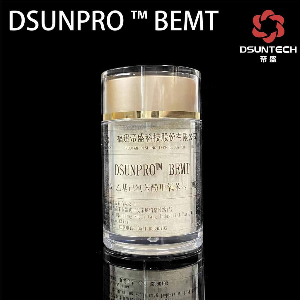 DSUNPRO BEMT,Bemotrizinol;2,2'-[6-(4-Methoxyphenyl)-1,3,5-triazine-2,4-diyl]bis[5-[(2-ethylhexyl)oxy]phenol]