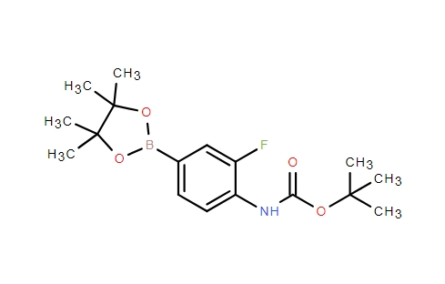 N-Boc-3-氟-4-氨基苯硼酸頻哪醇酯,tert-Butyl 2-fluoro-4-(4,4,5,5-tetramethyl-1,3,2-dioxaborolan-2-yl)phenylcarbamate