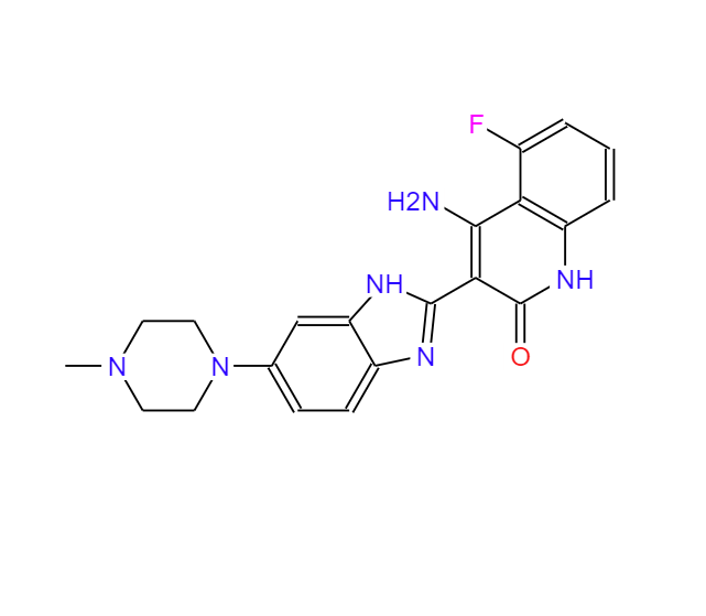 4-氨基-5-氟-3-[5-(4-甲基哌嗪-1-基)-1H-苯并咪唑-2-基]喹啉-2(1H)-酮,2(1H)-Quinolinone,4-aMino-5-fluoro-3-[5-(4-Methyl-1-piperazinyl)-1H-benziMidazol-2-yl]- (9CI)