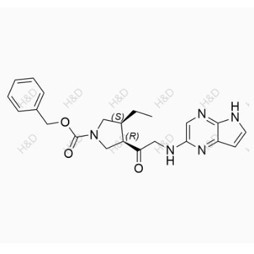 烏帕替尼雜質(zhì)54,(3R,4S)-benzyl 3-(2-((5H-pyrrolo[2,3-b]pyrazin-2-yl)amino)acetyl)-4-ethylpyrrolidine-1-carboxylate