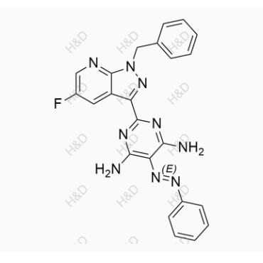 維立西呱雜質(zhì)27,(E)-2-(1-benzyl-5-fluoro-1H-pyrazolo[3,4-b]pyridin-3-yl)-5-(phenyldiazenyl)pyrimidine-4,6-diamine