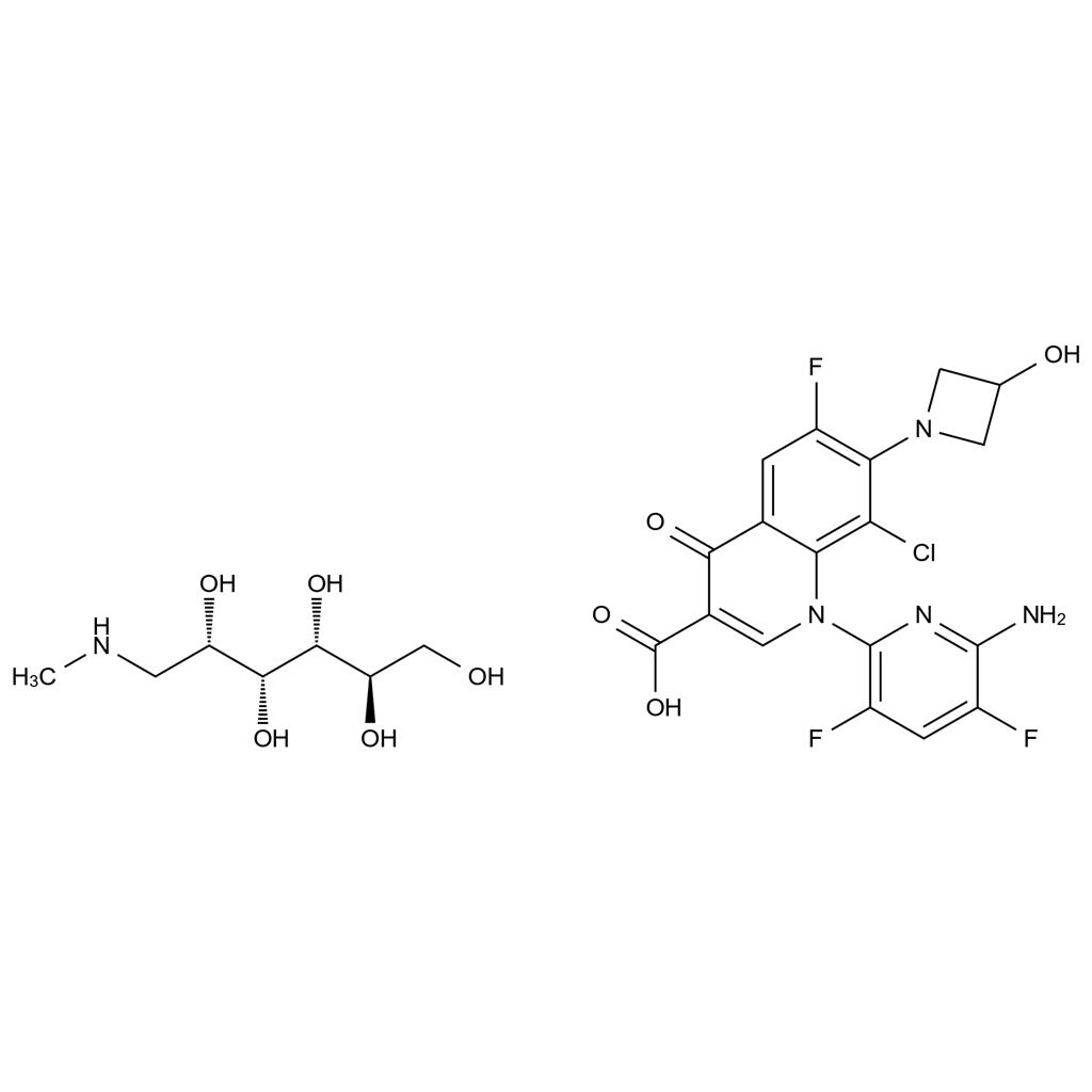 德拉沙星N-甲基葡萄糖胺鹽,Delafloxacin-meglumine