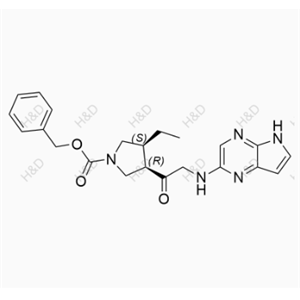 (3R,4S)-benzyl 3-(2-((5H-pyrrolo[2,3-b]pyrazin-2-yl)amino)acetyl)-4-ethylpyrrolidine-1-carboxylate	乌帕替尼杂质54