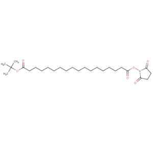 843666-34-2  18-(2,5-二氧代吡咯烷-1-基)十八烷二羧酸叔丁酯  Octadecanedioic acid, 1-(1,1-dimethylethyl) 18-(2,5-dioxo-1-pyrrolidinyl) ester（Boc-C16-NHS ester ）