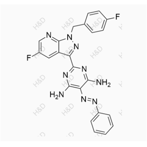 維立西呱雜質(zhì)50,(E)-2-(5-fluoro-1-(4-fluorobenzyl)-1H-pyrazolo[3,4-b]pyridin-3-yl)-5-(phenyldiazenyl)pyrimidine-4,6-diamine