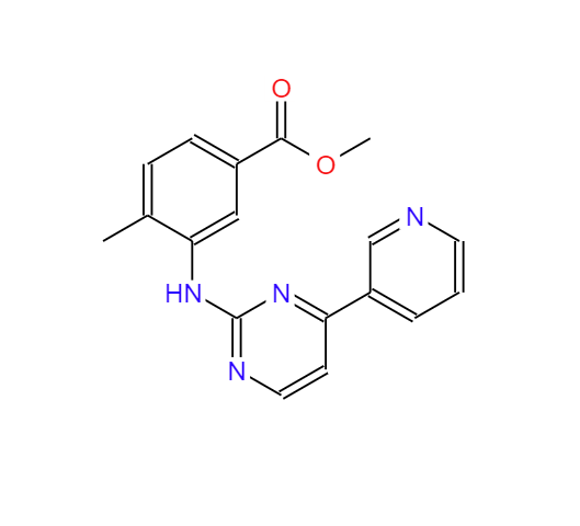 4-甲基-3-[[4-(3-吡啶基)-2-嘧啶基]氨基]苯甲酸甲酯,Benzoicacid, 4-methyl-3-[[4-(3-pyridinyl)-2-pyrimidinyl]amino]-, methyl ester