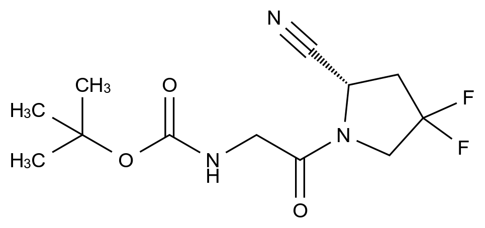 S） -（2-（2-氰基-4,4-二氟吡咯烷-1-基）-2-氧乙基）氨基甲酸叔丁酯,S)-tert-Butyl (2-(2-Cyano-4,4-difluoropyrrolidin-1-yl)-2-oxoethyl)carbamate