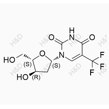 曲氟尿苷雜質(zhì)14,1-((2S,4R,5S)-4-hydroxy-5-(hydroxymethyl)tetrahydrofuran-2-yl)-5-(trifluoromethyl)pyrimidine-2,4(1H,3H)-dione