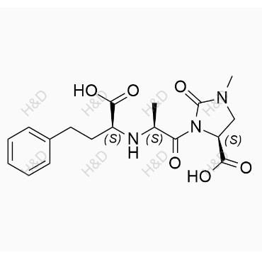 咪達(dá)普利拉,(S)-3-((S)-2-(((S)-1-carboxy-3-phenylpropyl)amino)propanoyl)-1-methyl-2-oxoimidazolidine-4-carboxylic acid