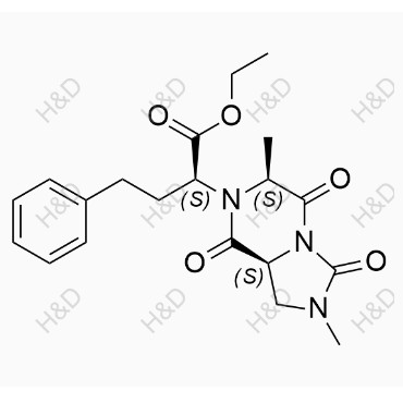 咪達(dá)普利雜質(zhì)25,(S)-ethyl 2-((6S,8aS)-2,6-dimethyl-3,5,8-trioxohexahydroimidazo[1,5-a]pyrazin-7(1H)-yl)-4-phenylbutanoate