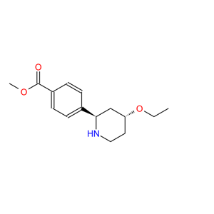 4-[反式-4-乙氧基-2-哌啶基]苯甲酸甲酯,Benzoic acid, 4-[(2R,4R)-4-ethoxy-2-piperidinyl]-, methyl ester, rel-