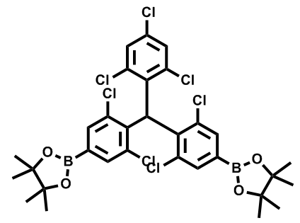 2,2'-(((2,4,6-trichlorophenyl)methylene)bis(3,5-dichloro-4,1-phenylene))bis(4,4,5,5-tetramethyl-1,3,2-dioxaborolane),2,2'-(((2,4,6-trichlorophenyl)methylene)bis(3,5-dichloro-4,1-phenylene))bis(4,4,5,5-tetramethyl-1,3,2-dioxaborolane)