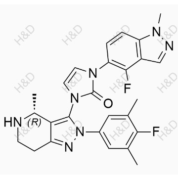 奧格列龍雜質(zhì)16,(R)-1-(4-fluoro-1-methyl-1H-indazol-5-yl)-3-(2-(4-fluoro-3,5-dimethylphenyl)-4-methyl-4,5,6,7-tetrahydro-2H-pyrazolo[4,3-c]pyridin-3-yl)-1H-imidazol-2(3H)-one