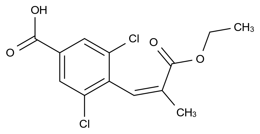 (Z)-3,5-二氯-4-(3-乙氧基-2-甲基-3-氧代丙-1-烯-1-基)苯甲酸,(Z)-3,5-Dichloro-4-(3-ethoxy-2-methyl-3-oxoprop-1-en-1-yl)benzoic acid