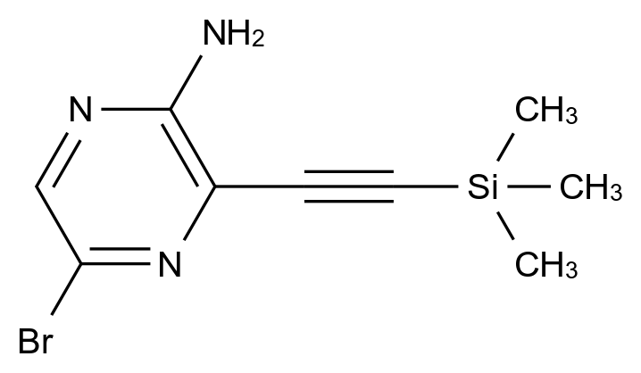 3-[(三甲基硅基)炔基]-5-溴吡嗪-2-胺,5-Bromo-3-((trimethylsilyl)ethynyl)pyrazin-2-amine