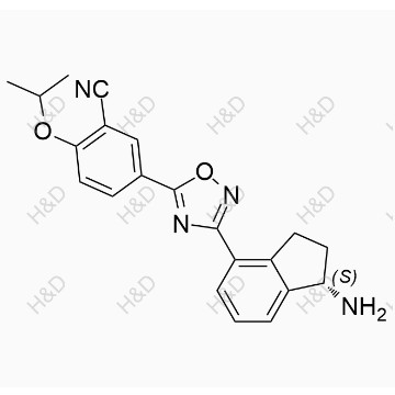 奧扎莫德雜質(zhì)7,(S)-5-(3-(1-amino-2,3-dihydro-1H-inden-4-yl)-1,2,4-oxadiazol-5-yl)-2-isopropoxybenzonitrile