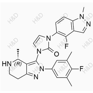 奧格列龍雜質(zhì)16,(R)-1-(4-fluoro-1-methyl-1H-indazol-5-yl)-3-(2-(4-fluoro-3,5-dimethylphenyl)-4-methyl-4,5,6,7-tetrahydro-2H-pyrazolo[4,3-c]pyridin-3-yl)-1H-imidazol-2(3H)-one