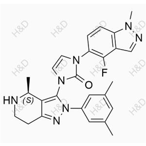 奧格列龍雜質(zhì)19,(S)-1-(2-(3,5-dimethylphenyl)-4-methyl-4,5,6,7-tetrahydro-2H-pyrazolo[4,3-c]pyridin-3-yl)-3-(4-fluoro-1-methyl-1H-indazol-5-yl)-1H-imidazol-2(3H)-one