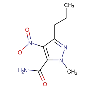 1-甲基-4-硝基-3-丙基-(1H)-吡唑-5-甲酰胺,1-Methyl-4-nitro-3-propylpyrazole-5-carboxamide