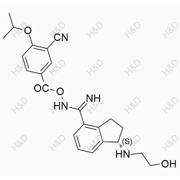 奧扎莫德雜質(zhì)24,(S)-N-((3-cyano-4-isopropoxybenzoyl)oxy)-1-((2-hydroxyethyl)amino)-2,3-dihydro-1H-indene-4-carboximidamide